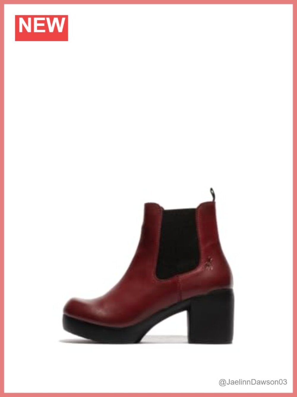Leather Ankle Bootie with Block Heel and Elastic Gore Detail